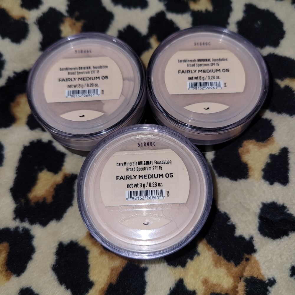 3 bareMinerals Original Foundation Powder Fairly Medium SPF 15 Sealed